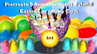 How to use Procreate 5's Anime Assist Tutorial on IPad Pro & Draw An Easter Egg & Baby Chick