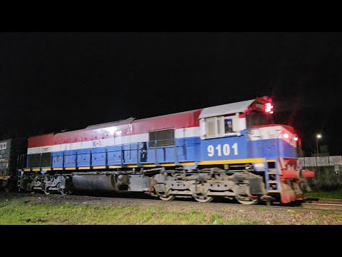 [4K] Tren cargado de NCA con la EMD GT-22CW 9101 pasando por Marcos Juárez!!!!!!
