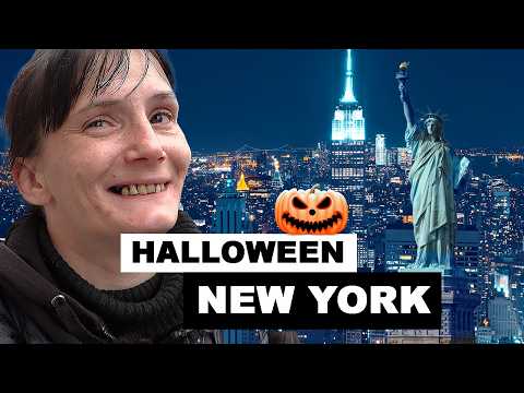 "All the costumes are too short!" Carola on Halloween in New York City. Poor Germany.