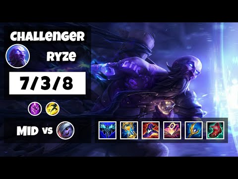 Ryze vs Tristana NA Challenger MID (7/3/8) - v11.18