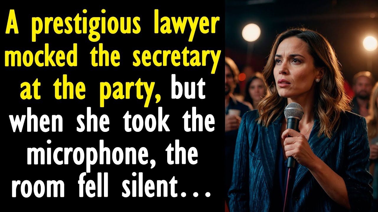 A prestigious lawyer mocked the secretary at the party, but when she took the microphone...