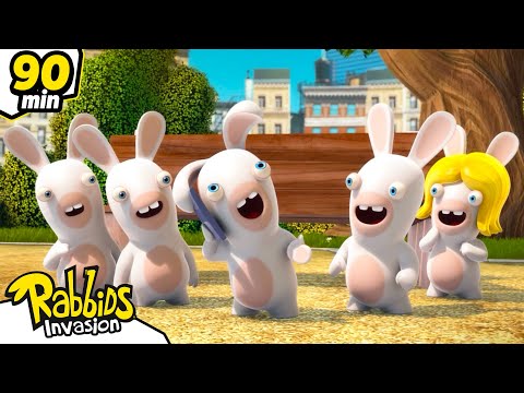 Who's on the phone? 📱 | RABBIDS INVASION 🐰 | 90mn Compilation | Cartoon for kids