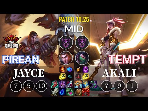 SG Pirean Jayce vs Tempt Akali Mid - KR Patch 10.25