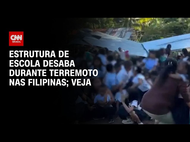 Vídeo: estrutura de escola desaba durante terremoto nas Filipinas | CNN BRASIL