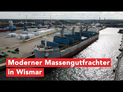 Modern bulk carrier in Wismar