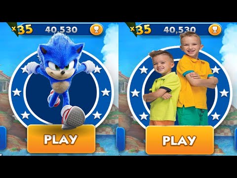 Sonic Dash vs Vlad and Niki - Movie Sonic vs All Characters Unlocked All Bosses Zazz Eggman