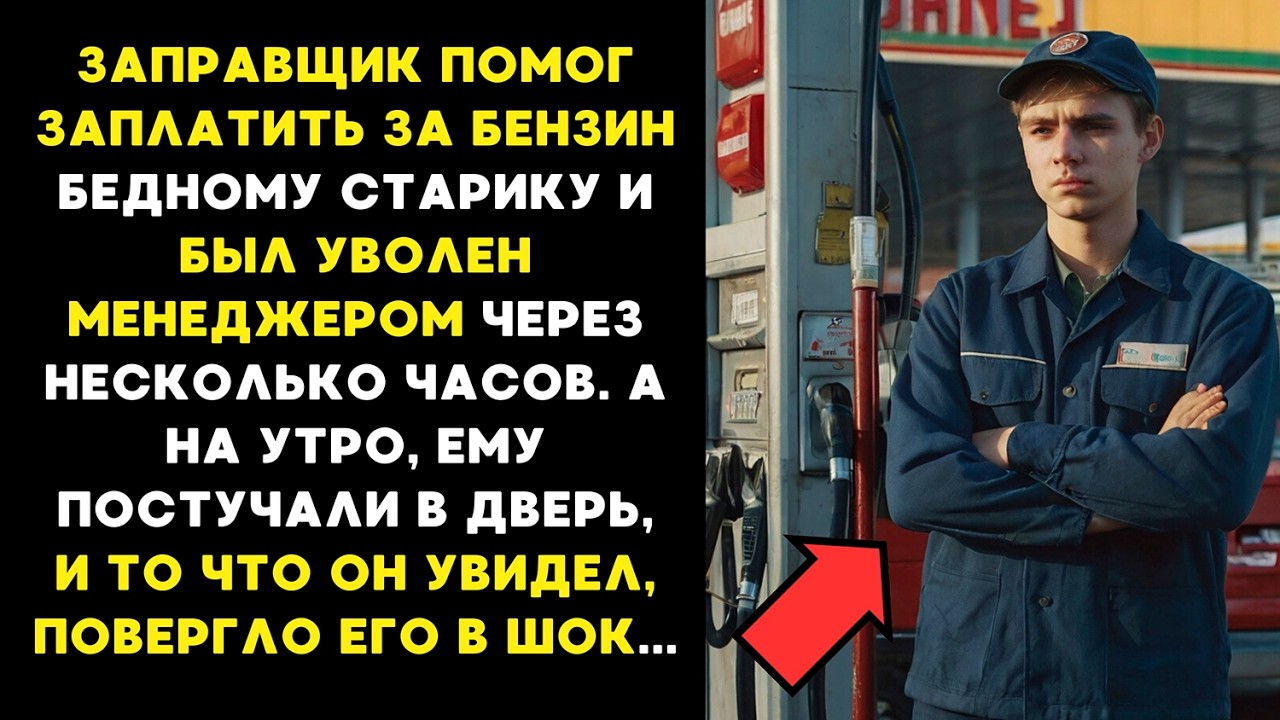 ЗАПРАВЩИК заплатил за бензин БЕДНОМУ СТАРИКУ и за это был уволен МЕНЕДЖЕРОМ, а на утро ему постучали
