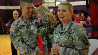 Soldiers Surprise Daughter at School Magic Show!