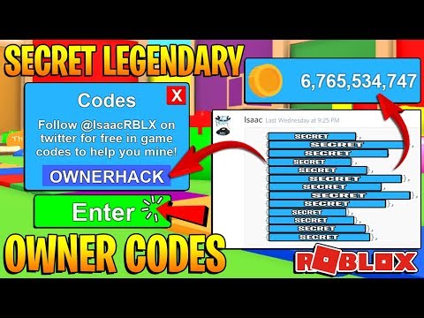 13 ROBLOX MINING SIMULATOR LEGENDARY OWNER CODES! *MOST MONEY EVER*