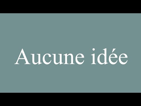 How to Pronounce ''Aucune idée'' (No idea) Correctly in French