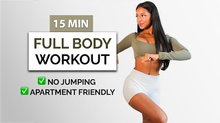 15 Min FULL BODY FAT BURN (No Jumping) | Apartment Friendly Workout