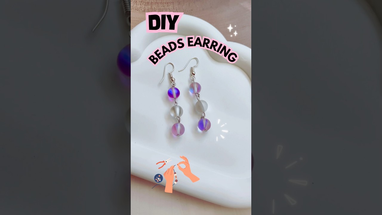 DIY Beads Earring Making ✨| Beaded Earrings tutorial video #earringsdesign #diyearrings