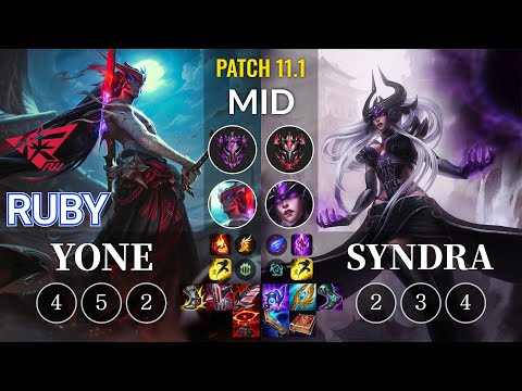 RW Ruby Yone vs Syndra Mid - KR Patch 11.1