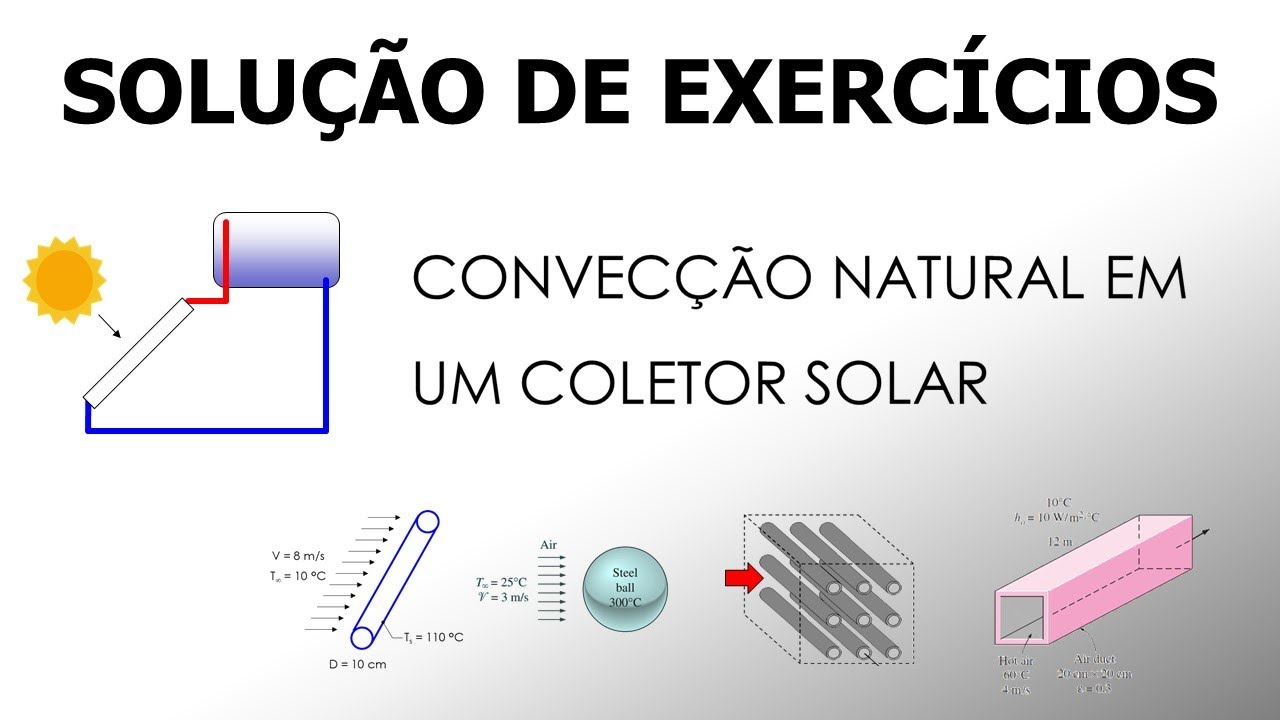 Convecção de Calor / Aquecedor Solar de Placa /TUTORIAL DE RESOLUÇÃO DE EXERCÍCIOS