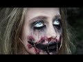 Creepy Girl With Ripped Mouth Halloween Makeup ...