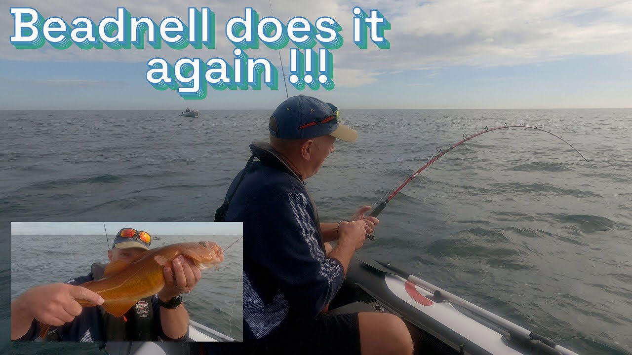 One man fishing from a SIB with a title Beadnell Does it Again!!