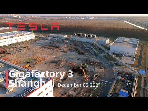(December 02  2021)Tesla Gigafactory 3 Shanghai 4K Video