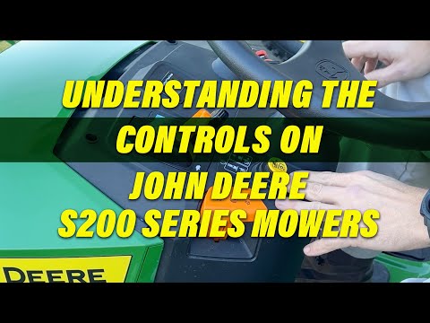 Part of a video titled How to use the controls on the John Deere S100 through S240 Mowers