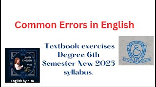 Common Errors in English Degree semester 6th new syllabus