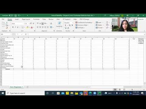 How to calculate Internal Reliability (Cronbach's Alpha) in excel