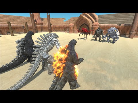 - TEAM TITANUS RED VS TEAM MECHAGODZILLA 2021 WHO IS THE KING - Animal Revolt Battle Simulator