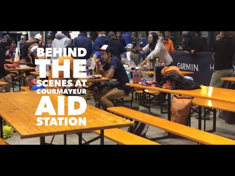 Behind the scenes at UTMB Courmayeur aid station