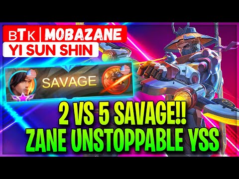 2 VS 5 SAVAGE!! Zane Unstoppable YSS - ʙTᴋ | MobaZane  Yi Sun Shin - Mobile Legends