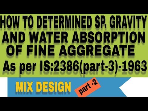 Determination of specific gravity and water absorption of fine aggregate as per IS2386 -1963 .part-2
