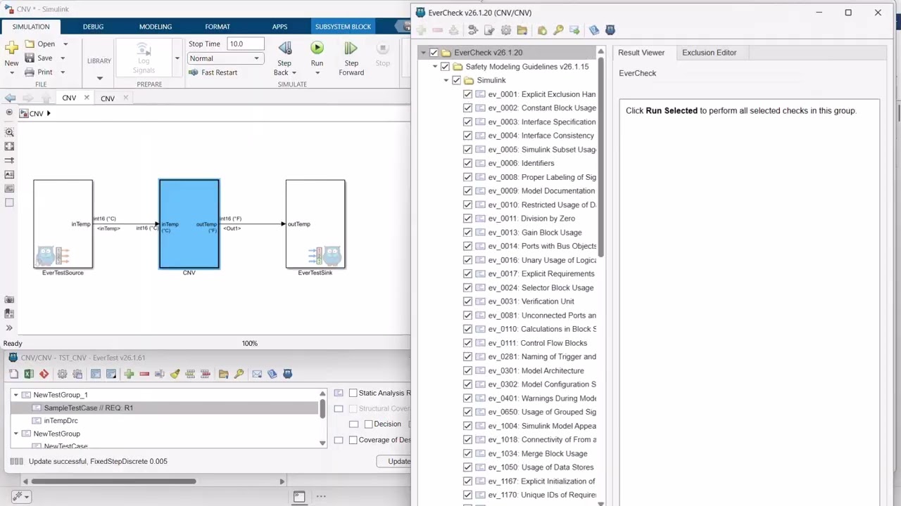 Setting Up EverCheck on a Simulink model