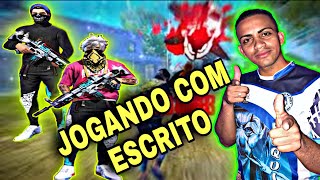 FREE FIRE AO VIVO JOGANDO COM ESCRITO RUSHADO INSANO