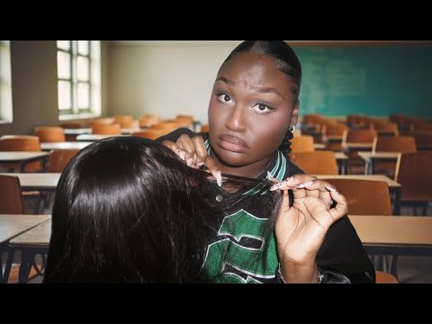 ASMR | The Clueless Friend Uses Your Head For Practice In Class (og 'back of class' vibes)