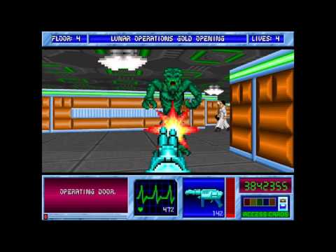 Blake Stone Aliens of Gold HD - E4M4 Lunar Operations Gold Opening - Veteran - All Secrets