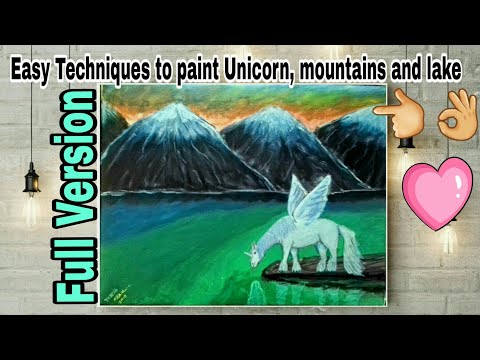 Acrylic Painting tutorial | Full-Version | Simple mystic unicorn | Pegasus Painting |