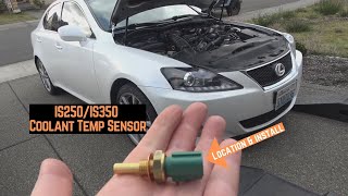 Lexus IS250 IS350 coolant temperature sensor removal and install. Lexus overheating issues