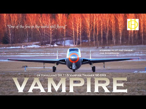 de Havilland DH 115 Vampire Trainer SE-DXX 22-02-20 Hässlö, Västerås Sweden. Starring Jan Andersson.