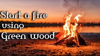 How to start a fire using green wood