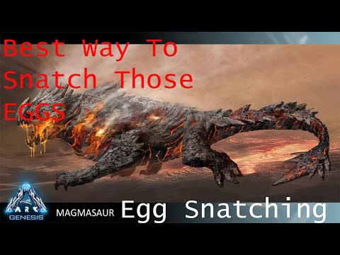 Best Way To Steal Magmasaur Eggs - Ark: Survival Evolved Beginner Guide (Genesis: Part One)