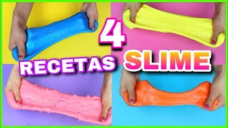 4 RECETAS PARA HACER SLIME | SLIME FÁCIL Y SIN BÓRAX | NatyGloss