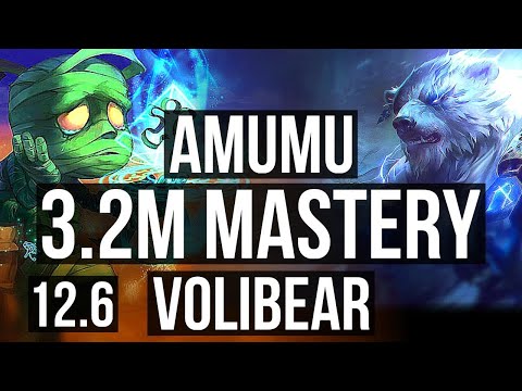 AMUMU vs VOLIBEAR (JNG) | 3.2M mastery, 1400+ games, 0/2/10 | BR Master | 12.6