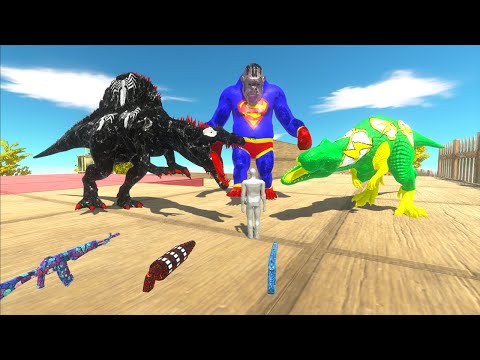 DEATH RUN vs VENOM FLASH SPINOSAURUS FPS PERSPECTIVE - Animal Revolt Battle Simulator