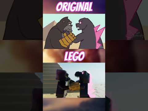 Godzilla x Kong Dance Battle (Side by Side) #lego #godzillavskong #memes