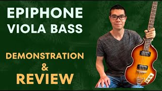 Video thumbnail for Epiphone Viola Bass - A viable Hofner Beatle Bass alternative?? Demonstration of sounds and review by Jonathan Wong 458 Music