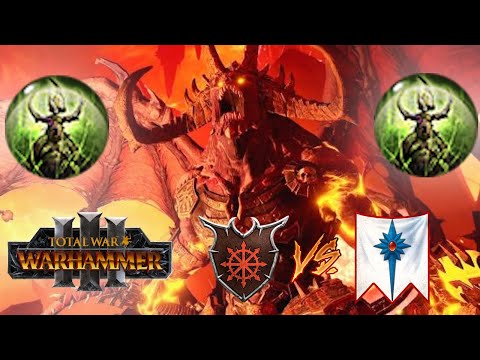 Bloodthirster & Nurgle Bromance! Demons of Chaos vs High Elves - Total War Warhammer 3