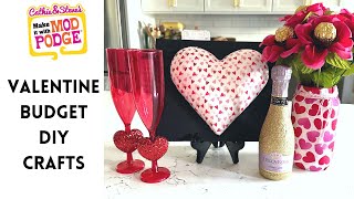 Valentine Candy Bouquet, Glitter Champagne Flutes and Heart Art