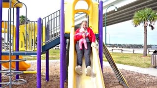 BABY'S FIRST TIME DOWN A SLIDE!