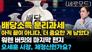 (경제한스푼)세로모드 배당소득 분리과세, 아직 끝이 아니다.. 더 중요한 게 남았다 / 워렌 버핏의 마지막 …