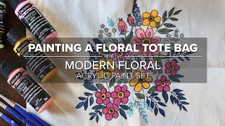 Painting on Tote Bags | DIY Tote Bag | Relaxing Acrylic Flower Painting with DecoArt®