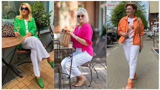 Download the video "Natural Older Women OVER 50 60 70 | Summer Fashion 2025 For Women #womenoutfitsideas"