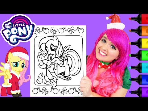 Coloring Fluttershy Christmas My Little Pony Coloring Page Prismacolor Markers | KiMMi THE CLOWN Video