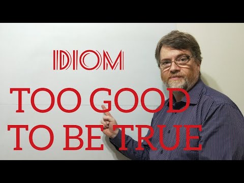 English Tutor Nick P Idioms (367) Too Good to Be True